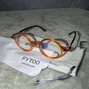 FYTOO Eyeglasses Frames Tricia FT404190-02 Orange CST 45mm 23-145 Titanium New